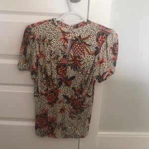 Free People Cheetah Blouse